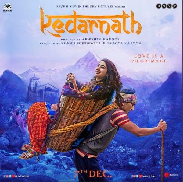 Kedarnath Poster Sushant Singh Rajput rescues Sara Ali Khan from nature's wrath proving that true love can overcome all obstacles